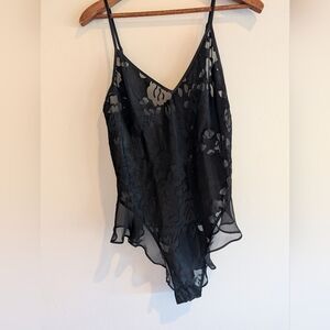 Victoria's Secret VS Archives Sexy Burnout Satin Teddy Lingerie Vintage Style M